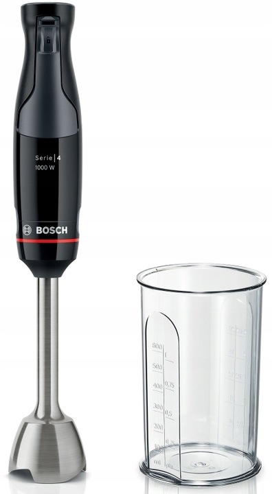 Blender ręczny Bosch MSM4B610 Mocny 1000W Stalowy Nóż QuattroBlade Pojemnik