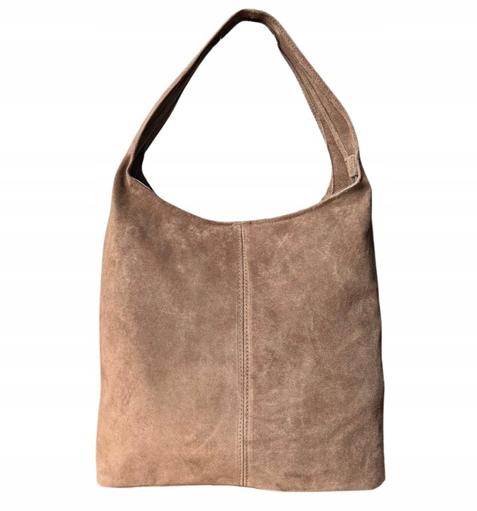 TAUPE ZAMSZOWA TOREBKA WOREK CAPPUCCINO ZAMSZ NATURALNY WOREK NA ZAMEK