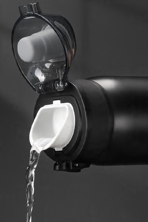 KUBEK TERMICZNY TERMOS DO KAWY 500ML BUTELKA ZE STALI NIERDZEWNEJ CZARNA