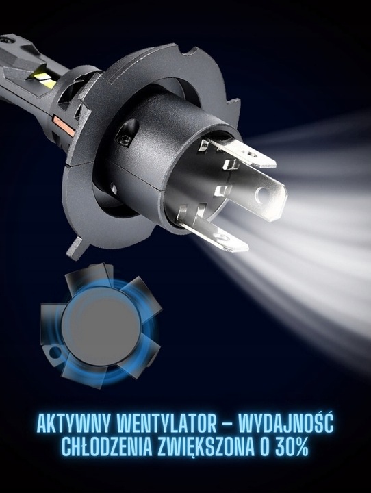 Żarówki LED H4 6500K 80W Mocne Białe Światło CANBUS Plug & Play
