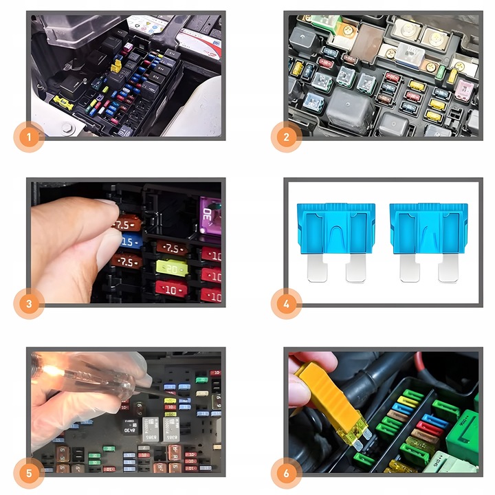 ZESTAW BEZPIECZNIKÓW SAMOCHODOWYCH MINI + UNI + PRÓBNIK 6-24V 12V 240szt.