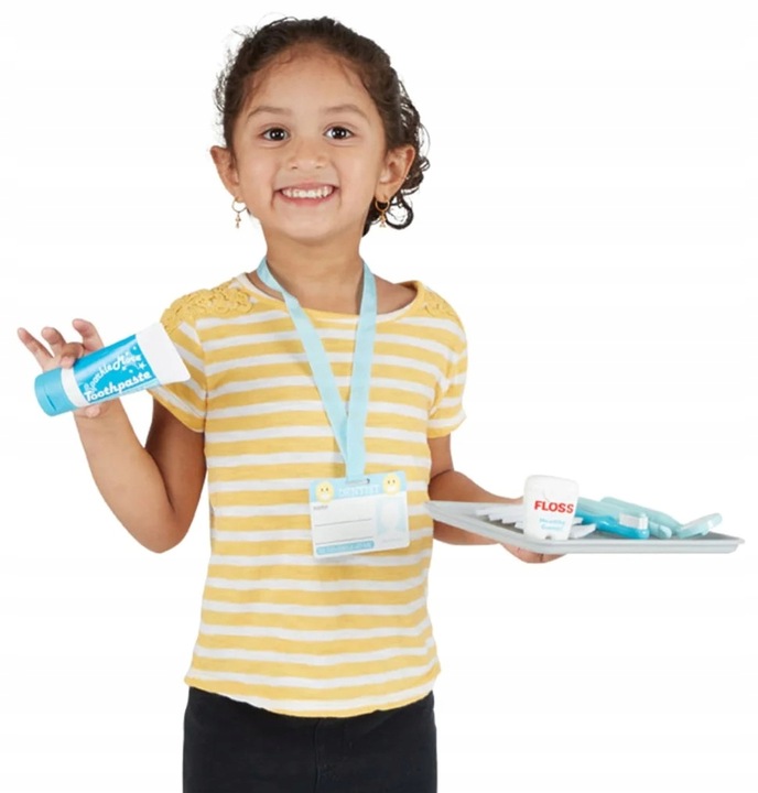 ZESTAW DENTYSTY ZĘBY UŚMIECH LEKARZ LECZENIE ZĄBKÓW ORTODONTA MELISSADOUG