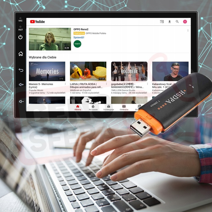 RADIO SAMOCHODOWE 2DIN MULTIMEDIALNE ANDROID USB WiFi GPS KAMERA COFANIA