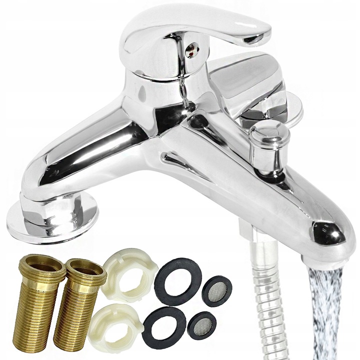 BATERIA WANNOWA STOJĄCA 2-OTWOROWA 145MM MOSIĄDZ RETRO KLASYCZNA NAWANNOWA