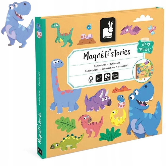 Magnetyczna Układanka Dinozaury Magneti'stories 3+ Janod