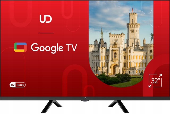 TELEWIZOR UD 32 CALE HD SMART GOOGLE TV 11 BLUETOOTH DVB T T2 HEVC DOLBY