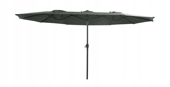 PODWÓJNY PARASOL OGRODOWY PRZECIWSŁONECZY Z KORBKĄ POKROWIEC PHOENIX SZARY