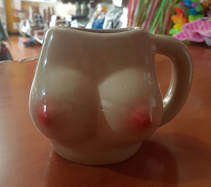 KUBEK ceramiczny PIERSI - cycki BIUST - dla faceta