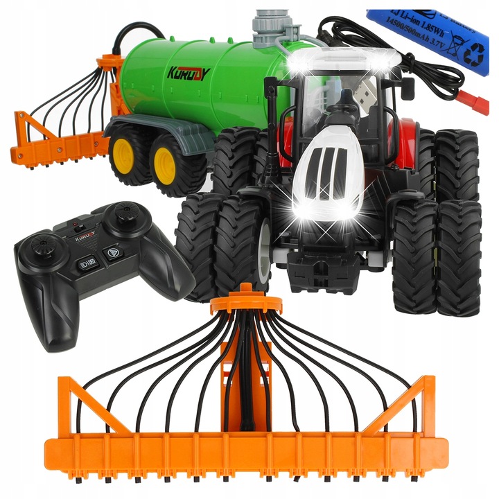 ZDALNIE STEROWANY TRAKTOR XXL CIĄGNIK ROLNICZY PILOT R/C CYSTERNA NA WODĘ