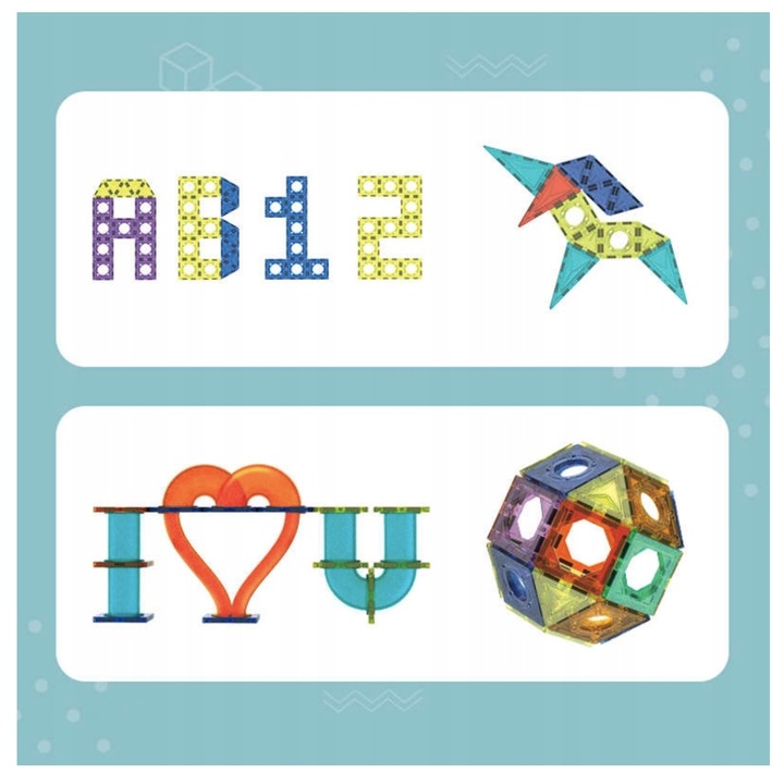 KLOCKI MAGNETYCZNE ŚWIECĄCY TOR KULKOWY 110 ELEMENTÓW KULODROM ZESTAW