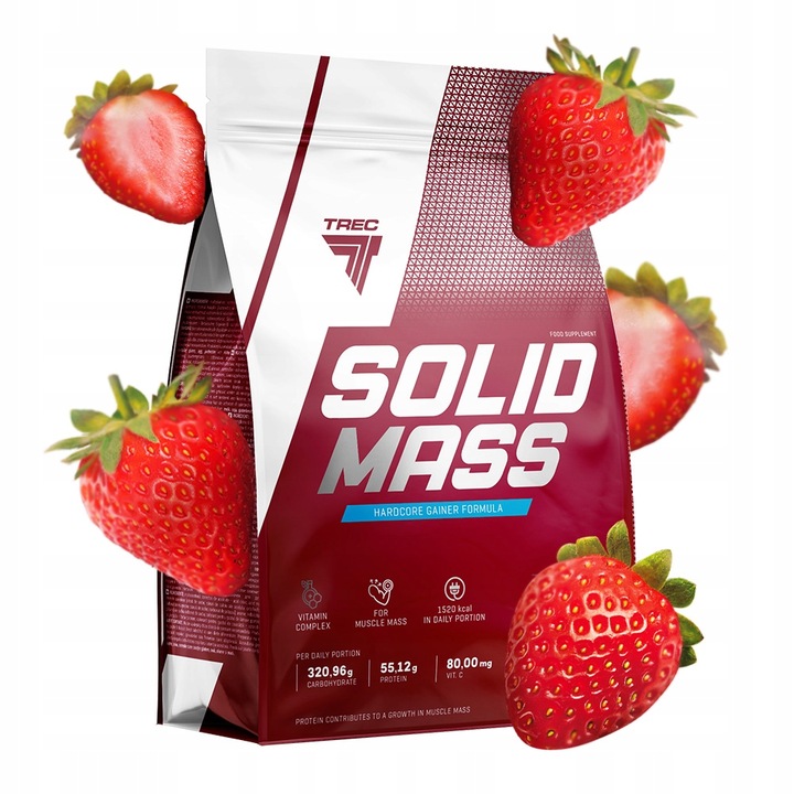 GAINER TREC SOLID MASS 3000g SMACZNY ZESTAW BIAŁEK I WĘGLOWODANÓW 3 kg
