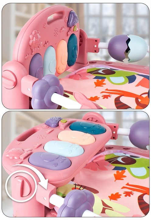 MATA EDUKACYJNA INTERAKTYWNA Z PIANINKIEM GRZECHOTKI GRYZAKI DLA NIEMOWLĄT