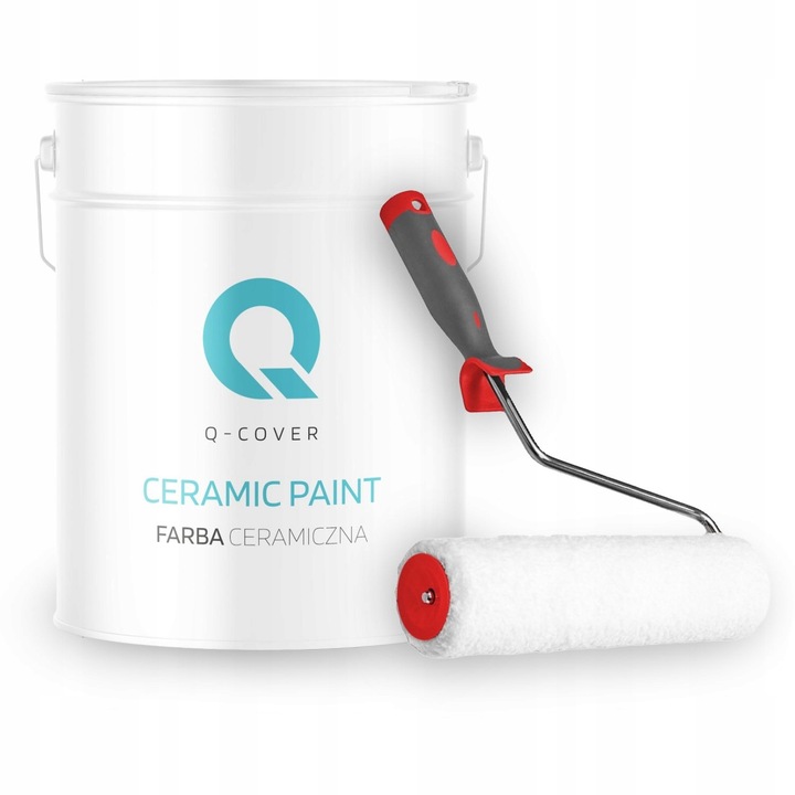 FARBA BIAŁA DO ŚCIAN CERAMICZNA CERAMIC 10L GŁĘBOKI MAT ŚNIEŻNA BIEL +WAŁEK