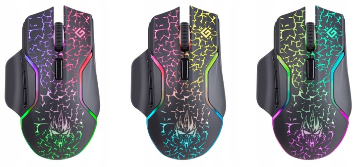 Mysz Myszka Gamingowa Bezprzewodowa Dla Graczy LED Programowalne Przyciski