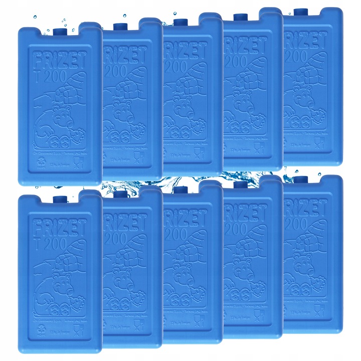 Wkłady chłodzące do lodówki turystycznej torby termicznej FRIZET 10x 200 ml