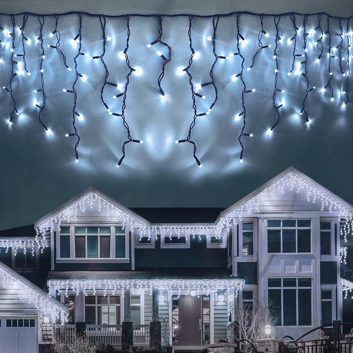 SOPLE FLASH 500 LED ZEWNĘTRZNE BIAŁE ZIMNE CHOINKOWE lampki z Flashem
