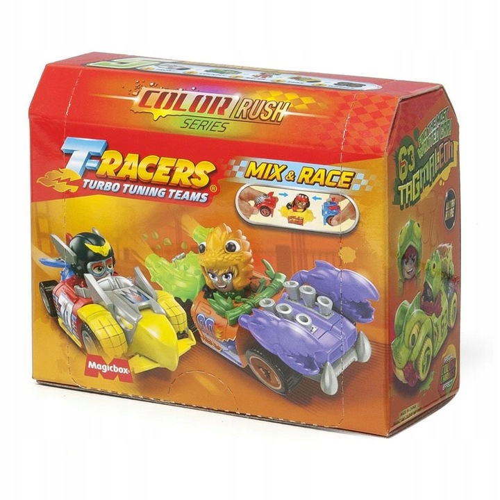 T-RACERS COLOR RUSH SERIA 5 AUTKO + FIGURKA KIEROWCA POJAZD SAMOCHÓD MAGIC