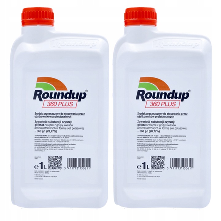 2x Roundup 360 SL Plus 1l BAYER randap glifosat herbicyd totalny, perz