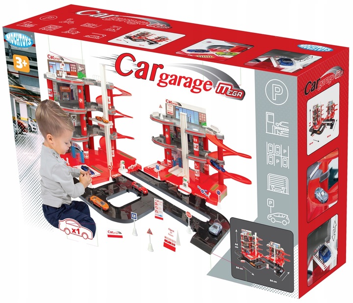 MEGA GARAŻ PARKING 4 POZIOMY 3W1 TOR WINDY MYJNIA + AUTO polski MOCHTOYS