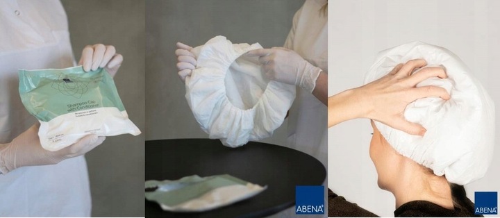 CZEPEK DO BEZWODNEGO MYCIA GŁOWY na sucho 5 szt do szpitala, na biwak