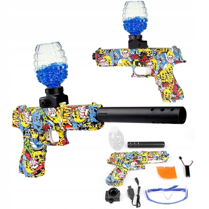 KARABIN PISTOLET AUTOMAT NA KULKI ŻELOWE WODNE ORBEZZ 7-8 MM GLOCK GRAFFITI
