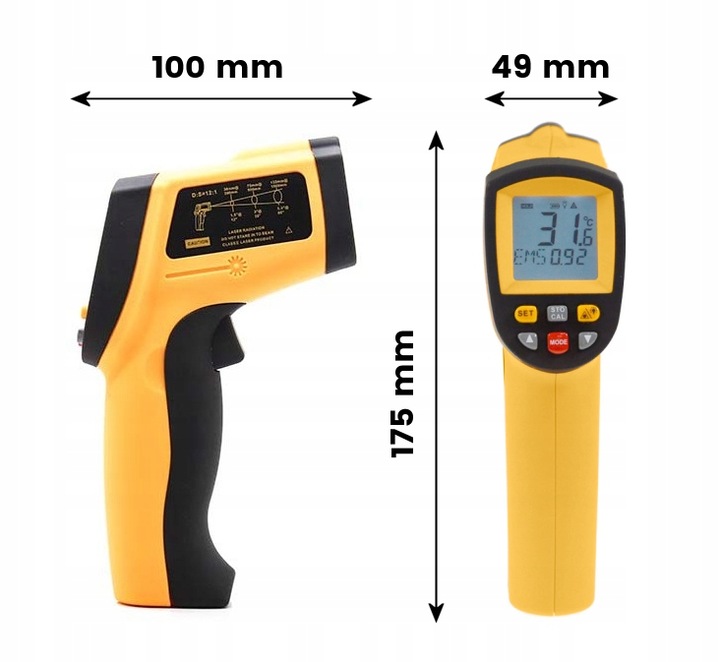 PIROMETR TERMOMETR LASEROWY BEZDOTYKOWY NA PODCZERWIEŃ EMISYJNOŚĆ -50 +950°