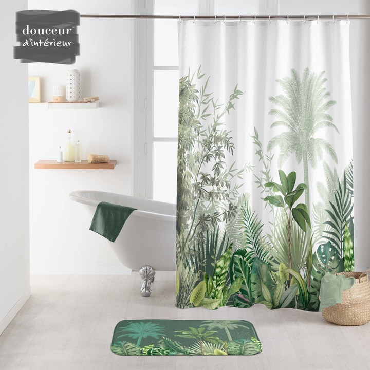 ZASŁONA PRYSZNICOWA TEKSTYLNA KOTARA DO WANNY ZASŁONKA POD PRYSZNIC KURTYNA