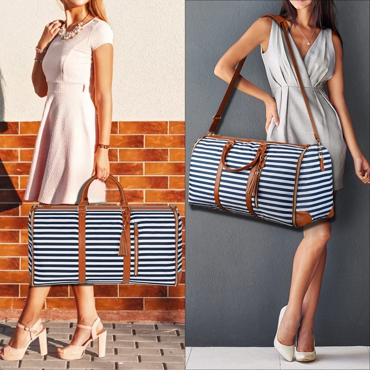 Modna duża torba podróżna ze skóry PU, wygodna torba podróżna na ubrania