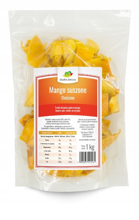 MANGO SUSZONE plastry, naturalne, słodzone 5% 1kg