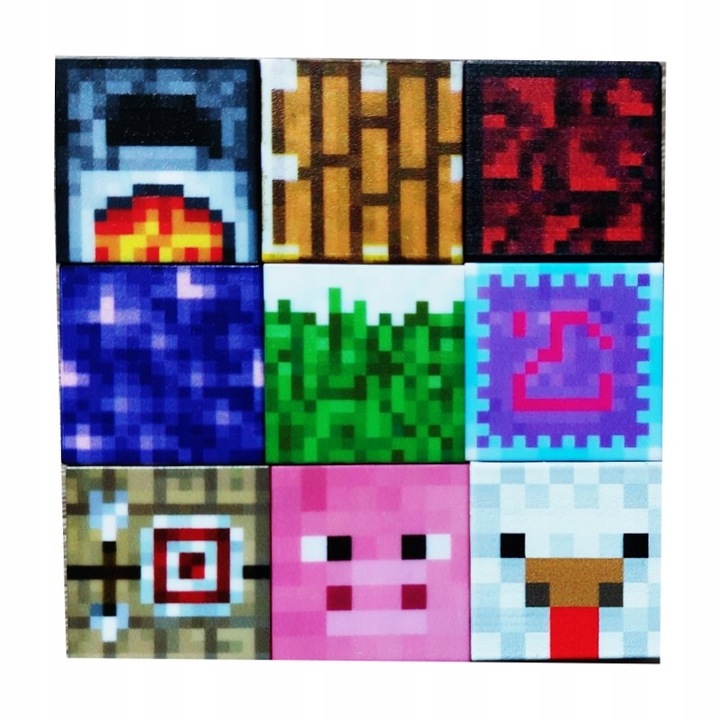 Klocki Magnetyczne Minecraft- Sześciany 107 szt. + Figurka i Karty- Mocne!