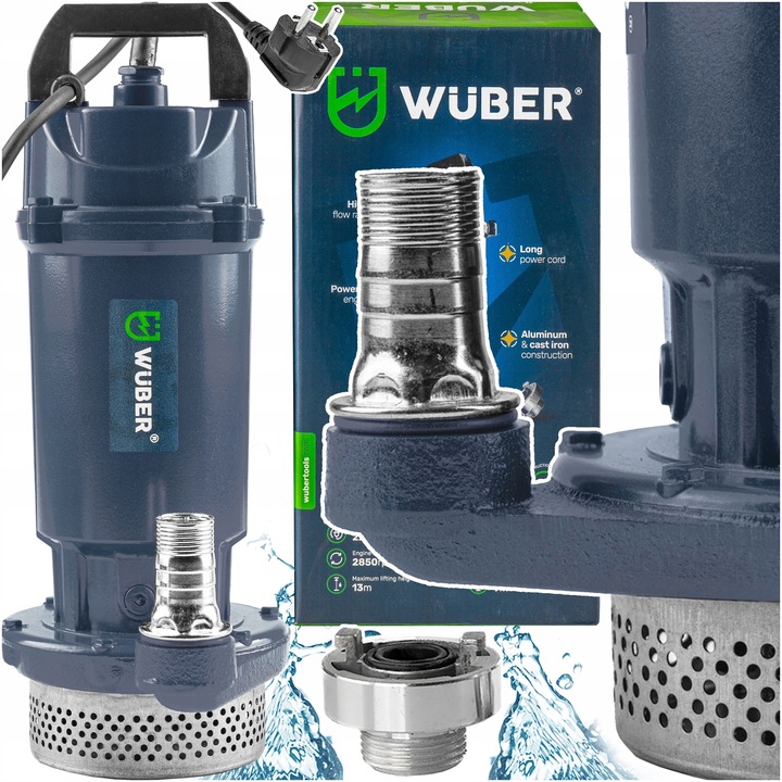 POMPA DO WODY CZYSTEJ BRUDNEJ ŚCIEKÓW SZAMBA Z SITKIEM ZANURZENIOWA 1"