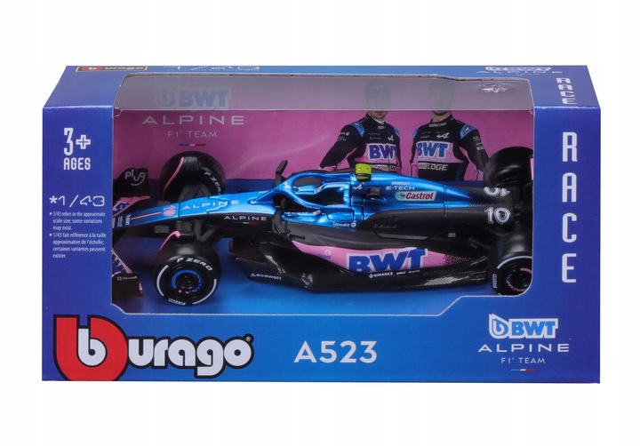 BOLID F1 BWT Alpine Team A523 2023 Pierre Gasly 1:43 model BBURAGO 18-38072
