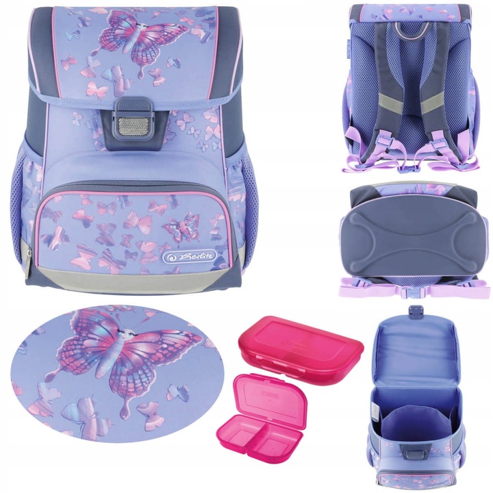 Tornister plecak szkolny Loop Butterfly Paradise + śniadaniówka HERLITZ