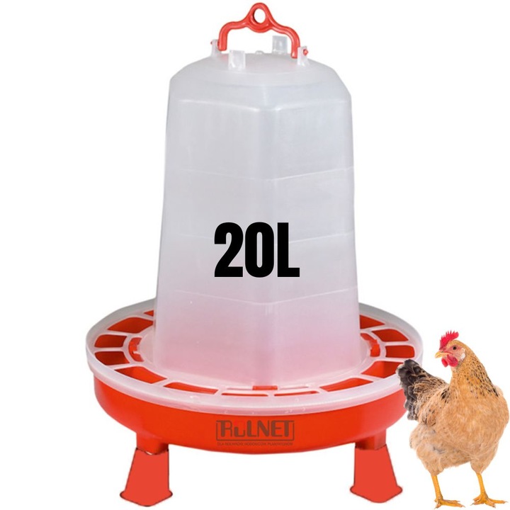 Zestaw dla drobiu – poidło 20L i karmidło 20kg dla kur, brojlerów, kaczek