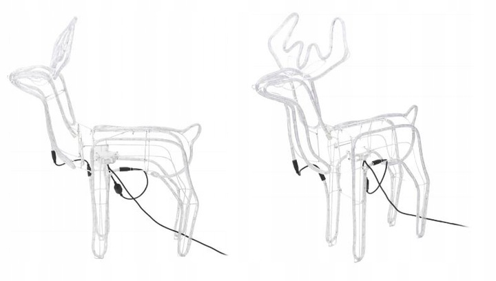 Renifer LED Świąteczny Świecący Figurka Na Zewnątrz XL Duży 85 Kolorowy