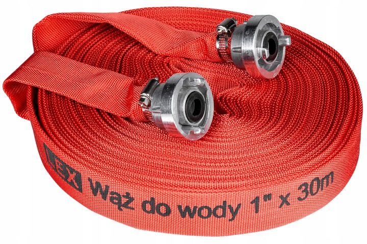 WĄŻ STRAŻACKI 1"30m do pompy wody szamba MOCNY TRWAŁY wąż parciany 2 złącza