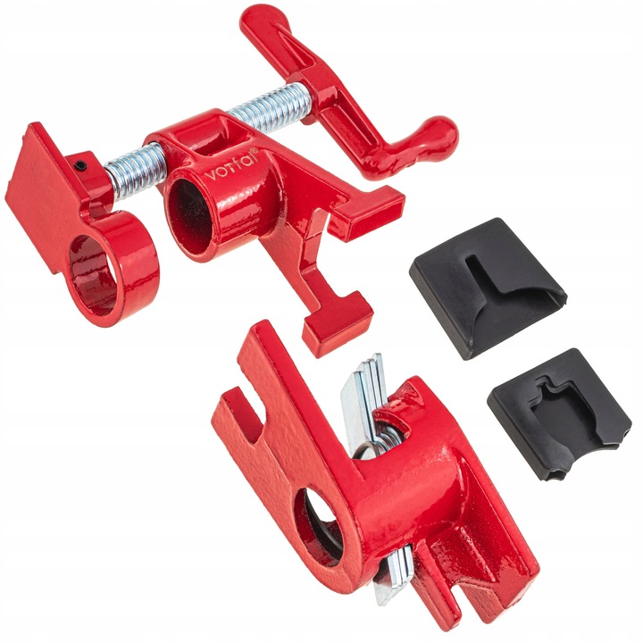 4X ŚCISK STOLARSKI RUROWY BEZKOŃCOWY NA RURĘ 3/4" ZACISK NAKŁADKI OCHRONNE