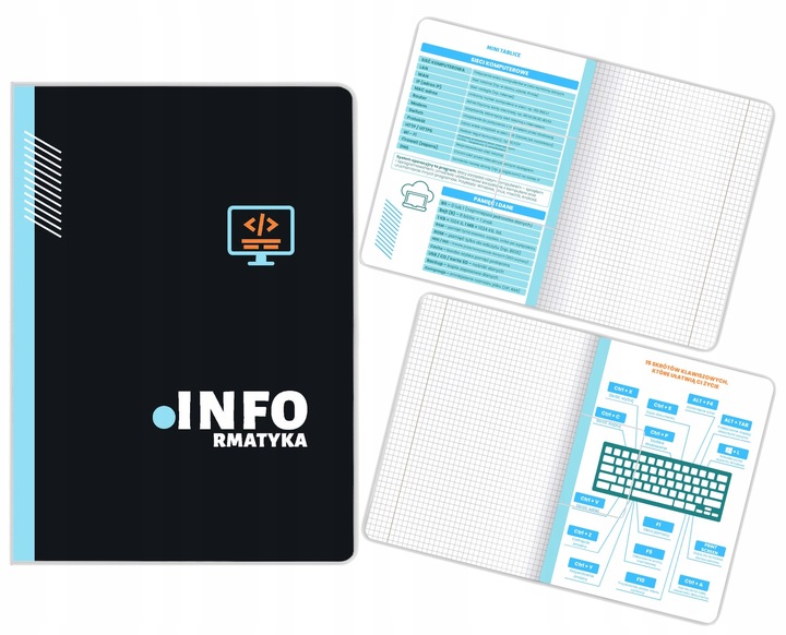 Komplet Zestaw ZESZYTÓW TEMATYCZNYCH kl 7-8 a5/60k + kolorowe ściągi 10 szt