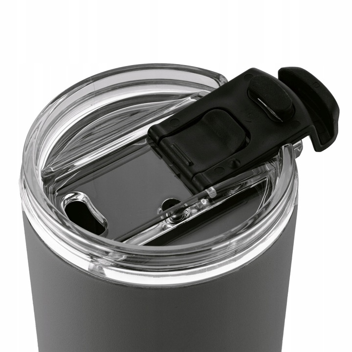 KUBEK TERMICZNY PRÓŻNIOWY ze słomką SZARY DUŻY Konighoffer Davos 1200 ml