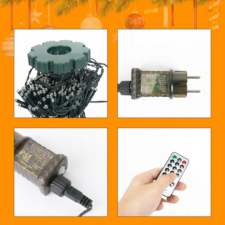 OŚWIETLENIE CHOINKOWE Z PIERŚCIENIEM, 2M, 400 DIOD LED, LAMPKI CHOINKOWE