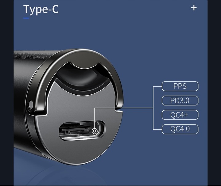 ŁADOWARKA SAMOCHODOWA BASEUS USB-C QC 4.0+ PD 30W