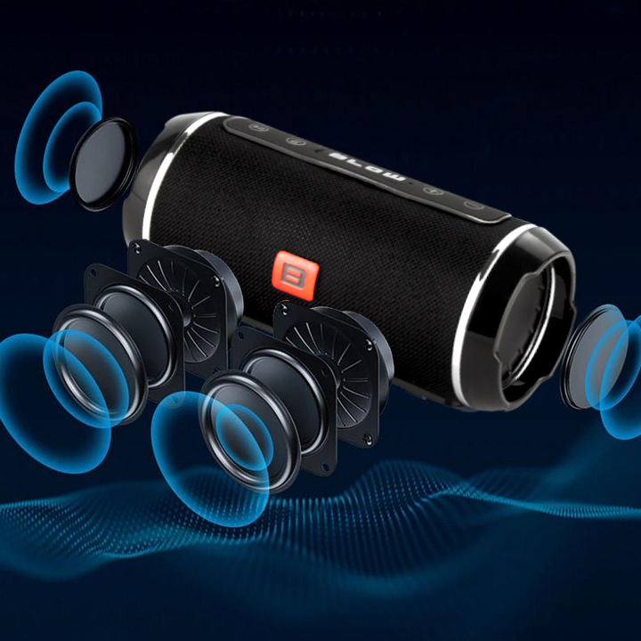 MOCNY GŁOŚNIK BEZPRZEWODOWY PRZENOŚNY SŁUCHAWKI BLUETOOTH DOUSZNE USB FM SD