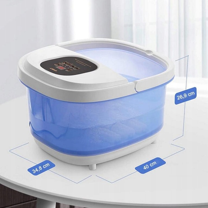 ELEKTRYCZNY MASAŻER DO STÓP WODNY 500W 6 ROLEK 3 TRYBY MASAŻU WIBRACJE