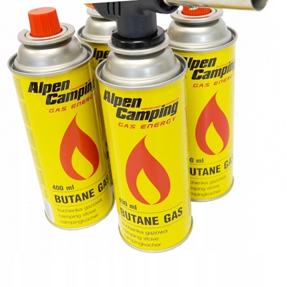 Palnik Gazowy STALOWY Opalarka Na Butlę + 2X Gaz Kartusz Ceramika Lutlampa