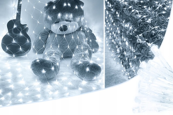 Siatka LED 3x3 M 320 LED Biała Zimna Lampki Choinkowe Led Zewnętrzne