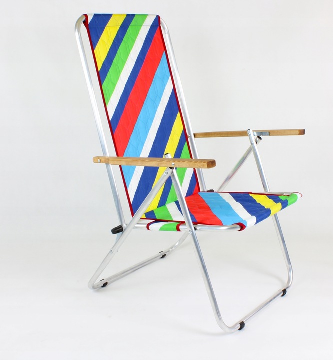 Leżak - krzesło plażowe, składane, turystyczne, dwie funkcje, MAX 120 kg TE