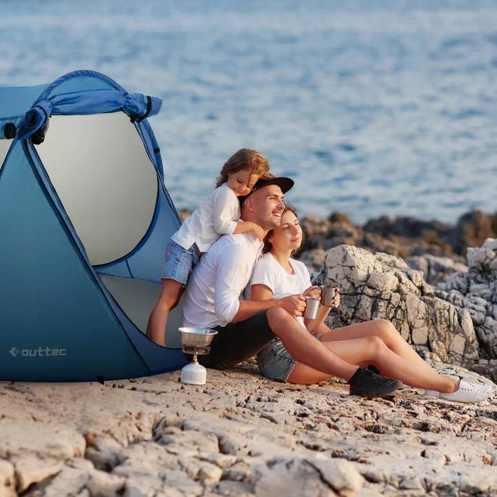 NAMIOT PLAŻOWY SAMOROZKŁADAJĄCY PARAWAN POP UP ZAMYKANY Z DASZKIEM OUTTEC