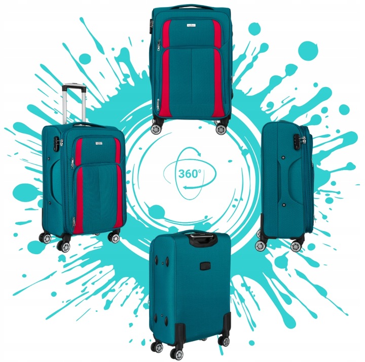 Walizka miękka na 4 kółkach ŚREDNIA pojemna solidna bagaż PETERSON