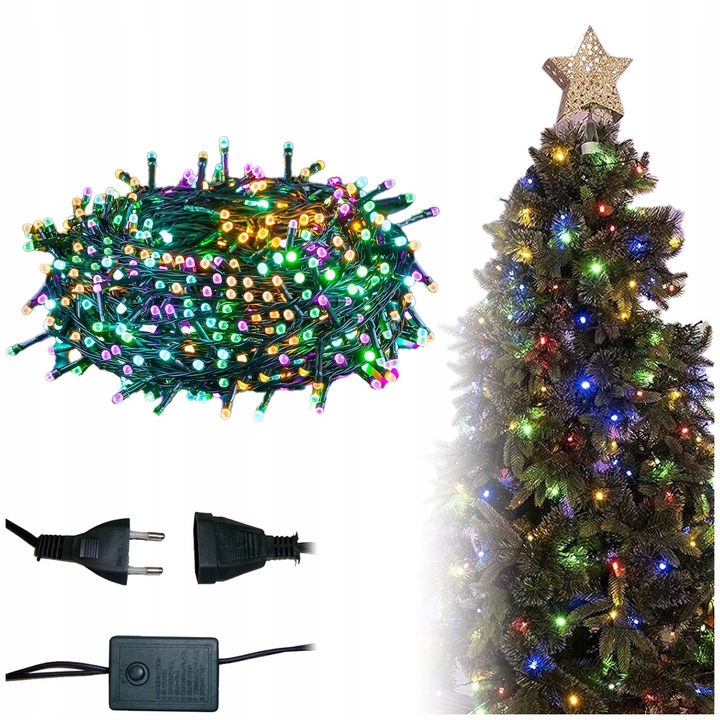 LAMPKI CHOINKOWE ŚWIATEŁKA 300LED WIELOKOLOROWE WEWNĘTRZNE ZEWNĘTRZNE
