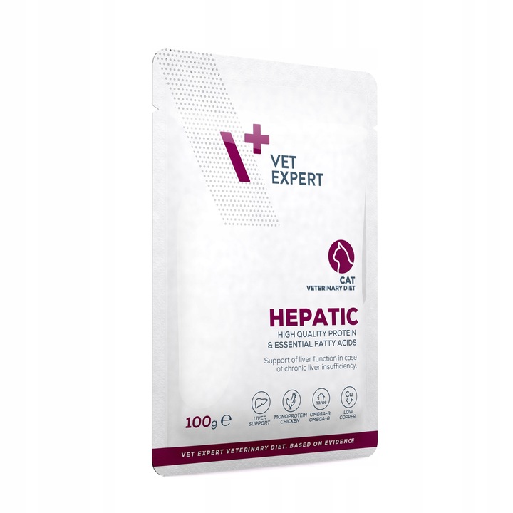 VET EXPERT HEPATIC CAT saszetka 12x100g - mokra karma weterynaryjna dla kot